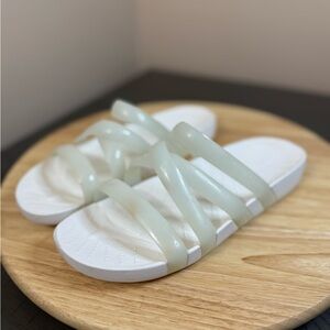 CROCS White and Cream Sandals